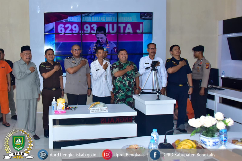 DPRD Bengkalis Apresiasi Polres dalam Pemusnahan Barang Bukti Narkotika