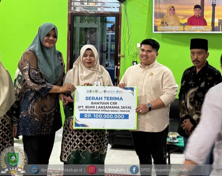 M. Arsya Fadillah Apresiasi Bantuan CSR PT BLJ untuk Musholla An Nur SMAN 1 Pinggir