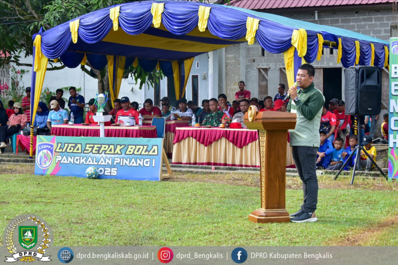 HUT ke-12 Desa Pangkalan Pinang, Hardianto Buka Liga Sepak Bola Antar Desa